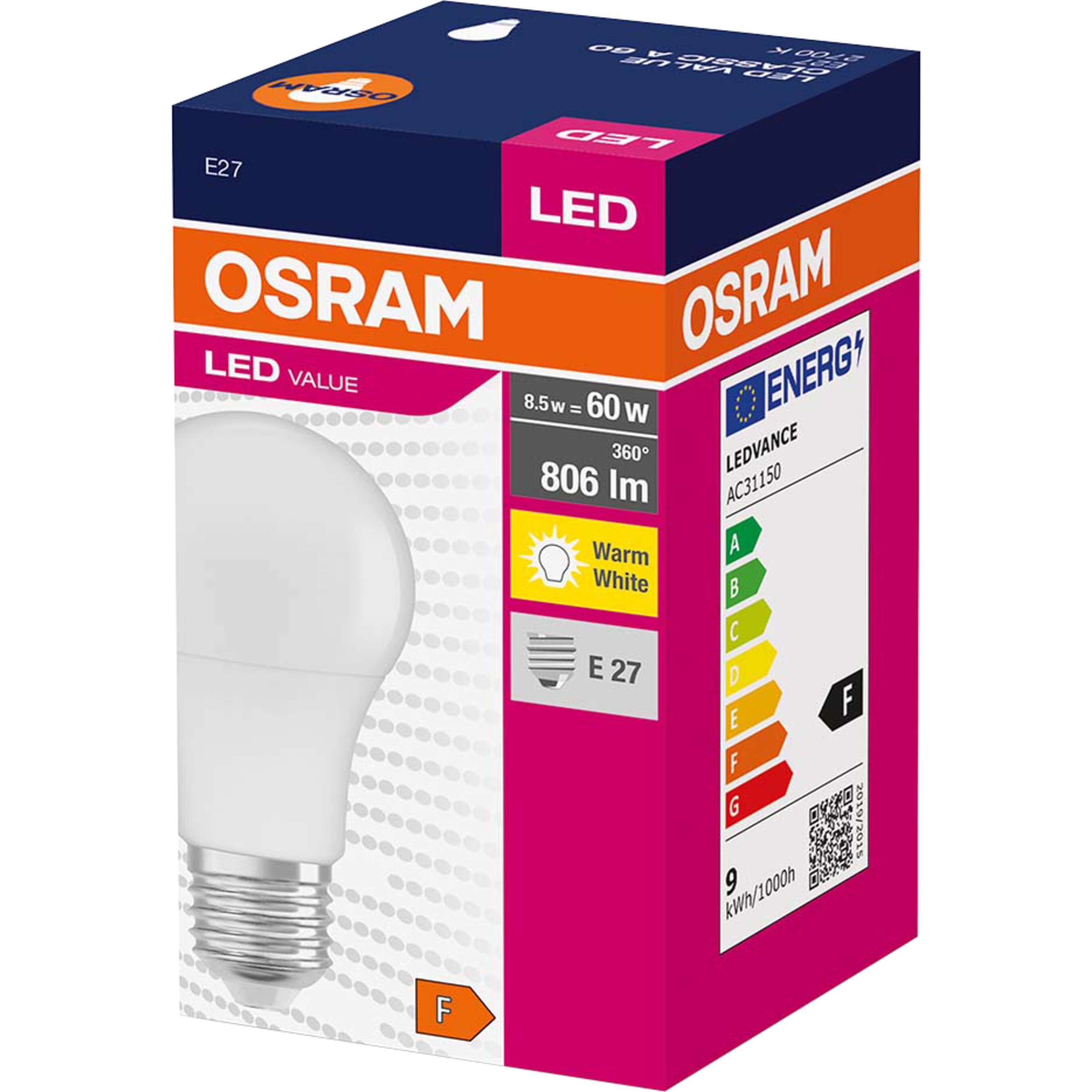 Zdjęcie oferty OSRAM Lampa LED gwint E27, 8,5 W ~ 60 W